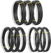 Bonsai Training Wire Kit, 9 Roll Tree Training Wires 295.27 Feet Total, 1.0mm, 1.5mm, 2.0mm Anodized Aluminum Wire Set, Hold Plant Branches Trunks - Black