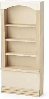 Odoria Dollhouse Bookcase Miniature Shelf: 1/12 Scale Bookshelf for Library School Office - Mini Living Room Display Wall Cabinet Antique Retro - Tiny Victorian Vintage Wood Furniture Unfinished