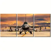 3pcs Fighter Jet Military Aircraft Print 100% Australian Made 3 x 40x60cm (Metal Print)