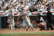 World Series Baltimore Orioles Brooks Robinson in action vs Los An- Old Photo