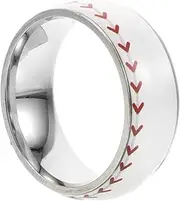 Happyyami Titanium Steel Baseball Ring for Sports Fans Unisex Stackable Durable Thumb Ring with Elegant Baseball Pattern for Men and Women Stylish Accessory for All Occasions