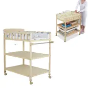 Infant Diaper Changing Station Dresser Portable Wooden Change Table with Shelves