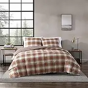 Eddie Bauer Edgewood Plaid Duvet Cover Set, Full/Queen, Red