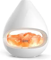 PureGlow Crystal—The Original 2-in-1 Himalayan Salt Lamp & Ultrasonic Essential Oil Diffuser with Handcrafted 100% Pure Himalayan Salt Rocks, 3 Halogen Bulbs, and 5 Soft Glow Light Settings