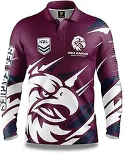 [Ashtabula] NRL 'Ignition' Fishing Shirt - Manly Sea Eagles - Youth - Polo