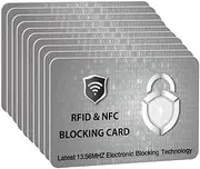[SAITECH IT] RFID Blocking Cards Protect Your Entire Wallet, Purse, and Cards from NFC Contactless Theft Wallet for Men & Women- PL Silver, Silver, 10 Pcs Silver, Rf