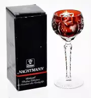 Nachtmann Traube Ruby Red Cut to Clear Crystal Sherry Cordial NewBox Signed
