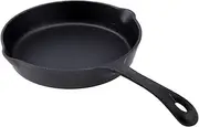 [Gourmet Kitchen] Pre-Seasoned 20cm Cast Iron Skillet with Vegetable Oil Coating Fry Pan Oven Safe Versatile Non Stick Frying Pan Heavy Duty Grill Pans Induction Ready Cookware - Black
