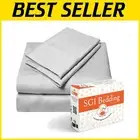 Sateen Weave 4Pc Egyptian Cotton Short King Sheet Set - 500 Thread Count Grey