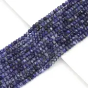 Natural Blue Sodalite Rondelle Faceted Gemstone Beads for Jewelry Making, 4x6mm