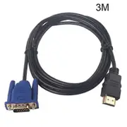 1.8/3/5/10m 1080P HDMI to VGA 15Pin Male Cable Adapter Lead for HDTV HD LCD 3m