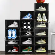 6pcs Magnetic Sneaker Storage Box Side Open Shoe Organizer Stackable Container