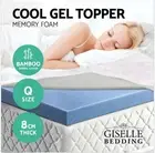 COOL GEL Memory Foam Mattress Topper 1000 Supporting Points 8CM BAMBOO Queen