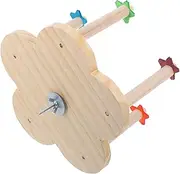 Hohopeti Wooden Parrot Perch Rotating Ferris Wheel Stand for Birdcage Bird Playground for Parakeets Macaws and Finches Easy to Install and Entertain Your