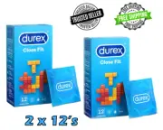 2 X 12PCS Durex Close Fit For Firmer Hold Condom FREE SHIPPING
