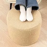 Supportive Boucle Ottoman Foot Rest Elevate Your Living Room Decor with Lightweight Pouf Ottoman Filler and Comfort Cover Modern Foam Stuffed Poof Perfect to Rest Your Feet (Light Coffee)