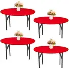 4 Pieces Round Spandex Tablecloth Table Top Cap Cover Stretch Fitted Tableclo...