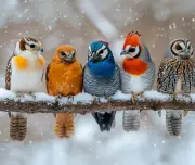 Beautiful Birds on parade Art Computer Mouse Pad Gift watchers