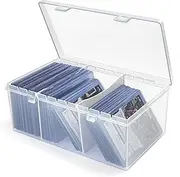 Vowcarol Plastic Toploader Storage Box with Dividers, Sports Cards Storage Box, Toploader Case fit 3" x 4" Toploader- 1 Pack