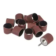 12 Pcs 1-1/2 Inch Sanding Sleeves Set 120 Grit with 1/4 Inch Mandrels