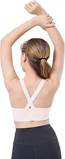 [Sascina] Ultra Comfort Girls Training Bras, Seamless Sports Bras for Teens 10-16, with Crossback Straps and Slim Fixed Pads
