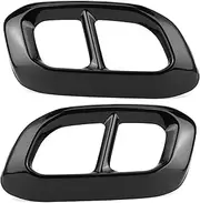 SKMWLMRAJ 2Pcs Stainless Steel Exhaust Muffler Tail Tip Pipe Trim Cover Frame Compatible with Mercedes Compatible with Benz GLC GLE GLS W167 X253 X167 2020 Car Trim