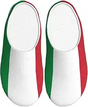 [EdWal] Italian flag print Winter Warm Slippers Indoor Anti-skid Plush Slippers Relaxing at Home for Women Men