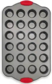 Compact 24-Cup Silicone Baking Mold for Muffins & Cupcakes - Easy Clean