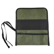 Canvas 4 Pockets Spanner Wrench Tool Roll Up Storage Bag for Carving Sculpting