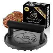 Smash Burger Press for Griddle, 2 lb Heavy Duty Burger Smasher Tool with Heat-Resistant Handle, Premium Cast Iron Bacon & Sandwich Maker, Hamburger Press for BBQ Grilling Accessories, 5-Year Warranty