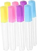 TEMPNAP 8Pcs Knitting Needle Organizer Transparent Storage Tubes with Tight Sealing Lids for Secure Needle Storage Travel Friendly Craft Supplies for Sewing and Crafting The Go