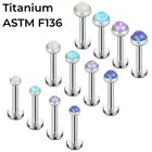 F136 Titanium Opal Internal Thread Labret Monroe Lip Ring 6-12mm Bar 3-5mm Ball