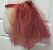 Side Skirt 2 layer Cardinal Red Glimmer Tulle on elastic belt Adult Child Sizes