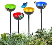 Bee Water Feeder Cups, Bee Feeding Waterer Stakes - Rustproof Pollinator Feeding Outdoor Decor for Courtyard Backyard Yard Outside