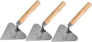 SEWACC 3Pcs Bricklaying Trowel with Wooden Handle Professional Hand Trowel for Grout Putty and Essential Masonry Tools for Builders