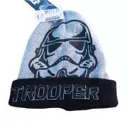 Star Wars Storm Trooper Beanie Boys Sz S/M Winter Ski Hat Embossed 4-7 YR