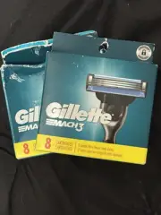 Gillette Mach 3 Razor Blades Refills 8 Replacement Cartridges New in Packaging