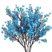 pcs Artificial Flowers Silk Babys Breath Gypsophila 18.7" for Home 6 Royal Blue