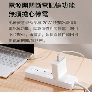 Xiaomi 智慧延長線 20W 快充版 小米延長線 3孔 插座 2A1C 小米智慧延長線20W快充版充電器【樂天APP下單4%點數回饋】