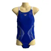 New Speedo One Piece Bathers Women Size 10 Pinnacle Cross X Back Swimsuit Blue