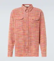 [God's True Cashmere] God's True Cashmere Flower space-dyed cashmere shirt UK 16 red