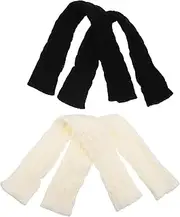 [BESTYASH] 4 Pack Women's Knitted Arm Sleeves Winter Warm Half-finger Sleeves Comfortable Material Light Weight Excellent Warmth Retention