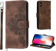 AsWant Wallet Case for Apple iPhone X/iPhone Xs - Premium Leather Flip Protective Case Magnetic Cover with Stand Function (Brown)