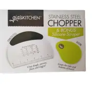 Gias Kitchen Stainless Steel Chopper w measure equivalant Bonus Silicone Scraper