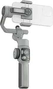 3 Gimbal Stabilizer for Smartphones, 360° Pan Axis Rotation, 3-Axis Payload Phone Gimbal Built-in Light, Portable and Foldable, Vlogging Stabilizer (Smooth 5E)
