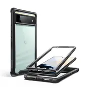 Dual Layer Rugged Clear Bumper Case Without Built-in Screen Protector for Google Pixel 6