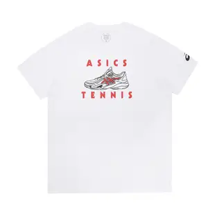 Asics 短袖上衣 Tennis Tee 男款 白 紅 寬鬆 短T T恤 印花 網球 2041A253100