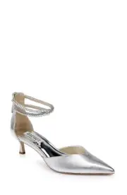 Badgley Mischka Women's Lilibeth Pump, Silver, 8