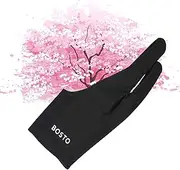 Ktoyols Two-Finger Free Size Drawing Glove Artist Tablet Drawing Glove for Right & Left Hand Compatible with BOSTO/UGEE/Huion/Wacom Graphics Drawing Tablets