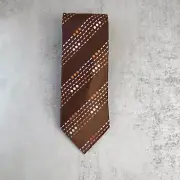 Ben Sherman Men Neck Tie Silk Brown Colorful NWT